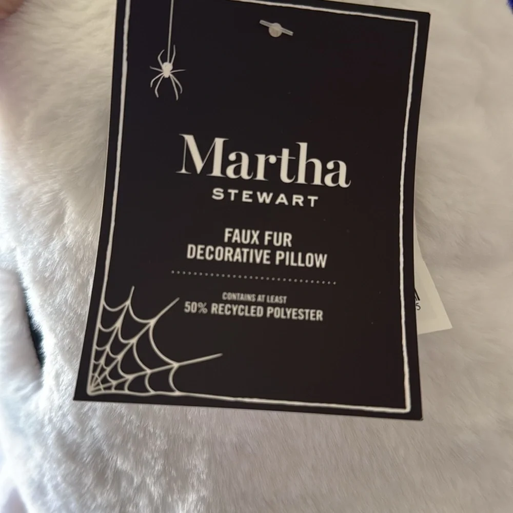 Martha Stewart Halloween Ghost Reading Book of ghost stories Faux Fur Pillow 👻📕